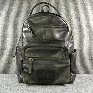 Rawlings Black Genuine Leather Backpack Rucksack Multi Pocket Travel Bag